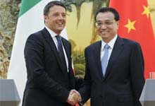 国务院总理在布鲁塞尔分别会见意大利和希腊总理